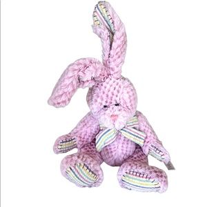 NWT Ganz Checkers Plush PINK Easter Bunny Rabbit Stuffed Animal Wired Ears 14"